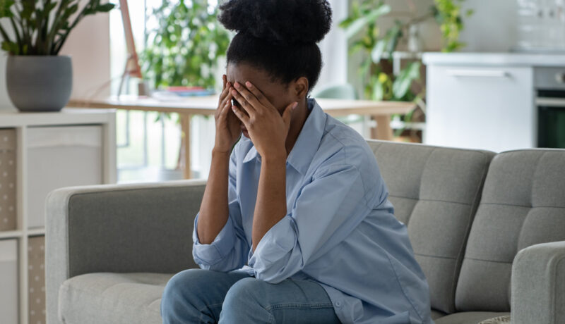 What Is Caregiver Burnout? African American Woman Feeling Hopeless